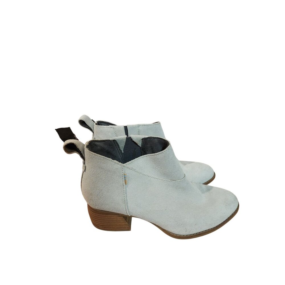 TOMS Leilani Drizzle Grey Suede Ankle Boots Womens size 7